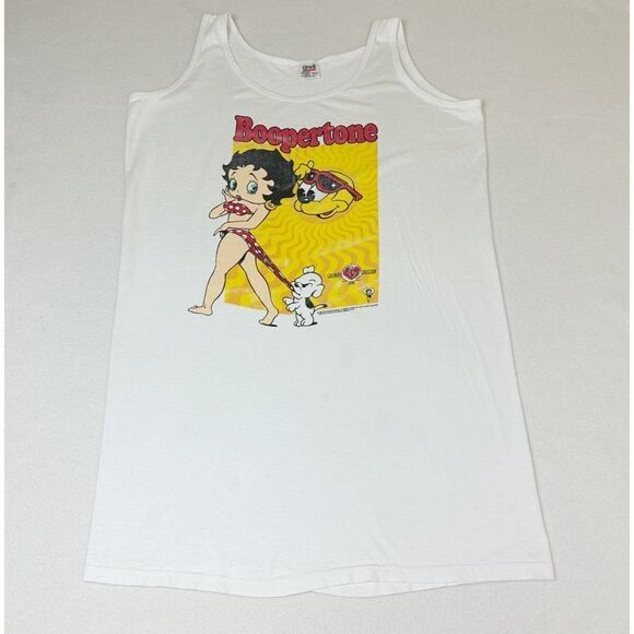 Vintage 1994 Betty Boop Boopertone Tank Top Long Shirt Swim Cover Up - Picture 2 of 9